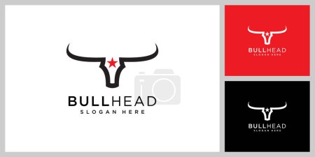 Ilustración de La mascota cabeza de toro. Logo Buffalo - Imagen libre de derechos