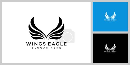 Ilustración de Ala águila logotipo vector diseño plantilla - Imagen libre de derechos