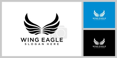 Ilustración de Ala águila logotipo vector diseño plantilla - Imagen libre de derechos