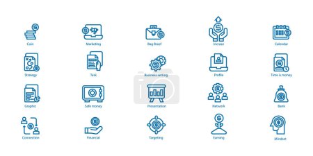 Illustration for Set vector line icon in flat design with elements for mobile and web apps concept. Collection of modern infographics logos and pictograms - Royalty Free Image