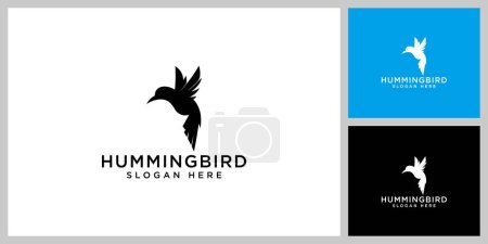 Illustration for Hummingbird logo vector animal silhouette - Royalty Free Image