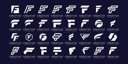 Satz von Anfangsbuchstaben F-Logo-Design-Vorlage. Ikonen für das Geschäft mit Luxus, elegant, einfach