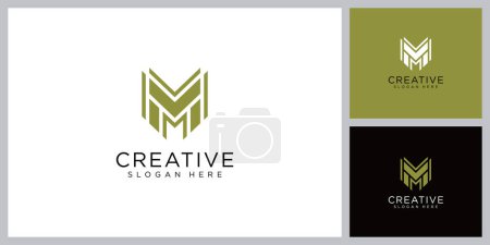 M Lettre concept de logo. Modèle de conception d'emblème minimal créatif