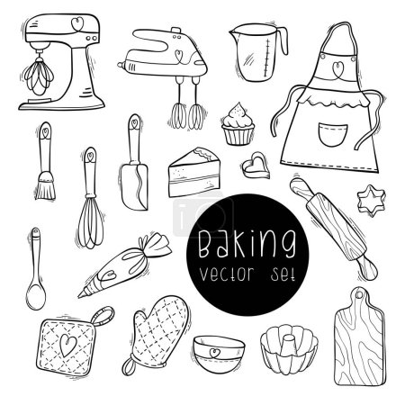 Illustration for Cute hand drawn baking vector doodles - vector design - Royalty Free Image