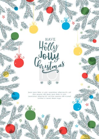Illustrazione per Lovely hand drawn Christmas design with text and decoration, elegant template - great for invitations, cards, banners, wallpaper - vector design - Immagini Royalty Free