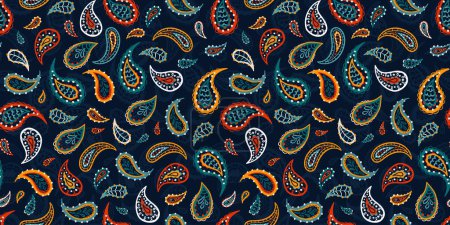Illustration for Lovely hand drawn Paisley seamless pattern, abstract background, great for textiles, banners, wallpapers - vector design - Royalty Free Image