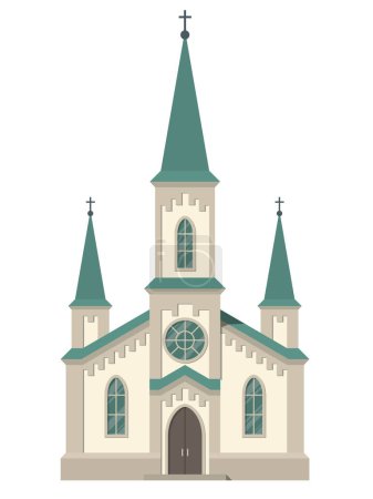 Photo for Traditional Catholic Church. Vector illustration in flat cartoon style. - Royalty Free Image