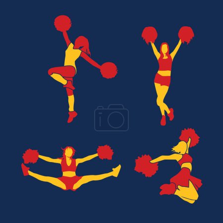 Illustration for Set of Cheerleader logo design illustration - Royalty Free Image