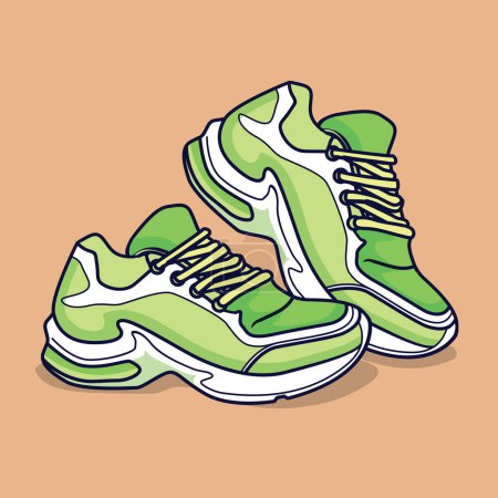 Ilustración de Zapatillas deporte zapatos ilustración vector de dibujos animados - Imagen libre de derechos