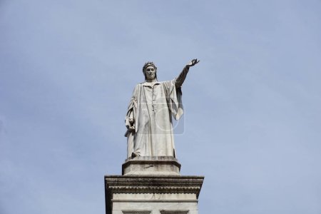 Photo for Naples, Italy, 13th June 2023. Statue of Dante Alighieri is a monument in Italian town of Naples regional capital of Campania - Royalty Free Image