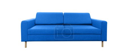 Photo for Furniture blue color sofa bed multi function with isolated on a transparent background - Royalty Free Image
