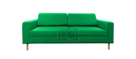 Photo for Furniture green color sofa bed multi function with isolated on a white background. With clipping pat - Royalty Free Image
