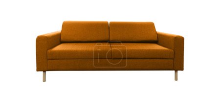 Photo for Furniture orange color sofa bed multi function with isolated on a white background. With clipping path - Royalty Free Image