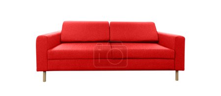 Photo for Furniture red color sofa bed multi function with isolated on a white background. With clipping path - Royalty Free Image