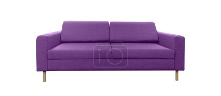 Photo for Furniture Violet color sofa bed multi function with isolated on a white background. With clipping path - Royalty Free Image