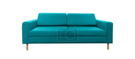 Photo for Furniture Turquoise color sofa bed multi function with isolated on a white background. With clipping path - Royalty Free Image