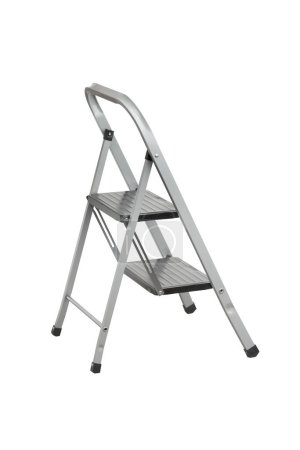 Aluminum stepladder isolated on a white background. With clipping path