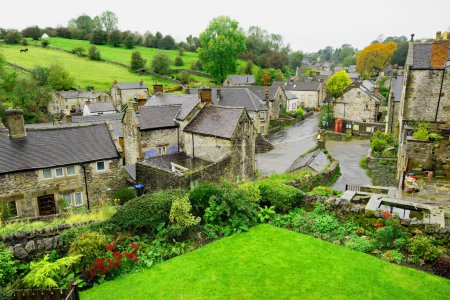 Photo for Bonsall is an ancient beautiful village.  It looks gorgeous in all weathers including a rainy day in late October. - Royalty Free Image