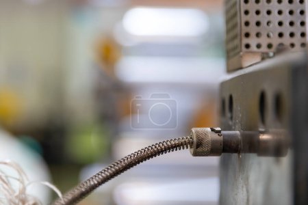 Photo for Thermocouple in heater. Temperature measuring instruments from industrial machines. sensor used to detect heat. - Royalty Free Image