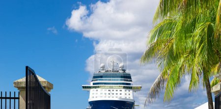 Photo for Cruise ship on Saint Croix Frederiksted US Virgin Islands on Caribbean vacation. - Royalty Free Image