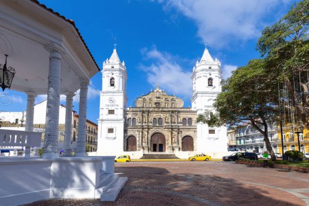 Panama, Panama City historic center Casco Viejo Metropolitan Cathedral Basilica of Santa Maria.