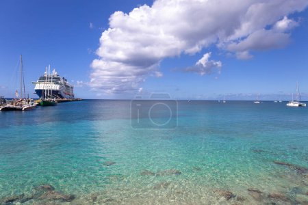 Photo for Cruise ship on Saint Croix Frederiksted US Virgin Islands on Caribbean vacation. - Royalty Free Image