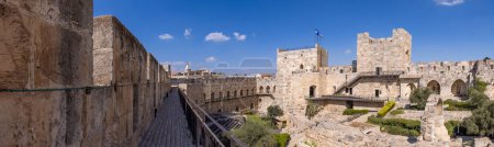 Photo for Jerusalem, Israel, landmark citadel Migdal David Tower of David in Old City near Jaffa Gate. - Royalty Free Image
