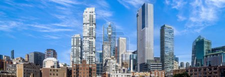 Toronto financial district skyline panorama with luxury condos and financial offices.
