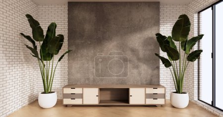 Photo for Cabinet in loft interior room minimal designs, 3d rendering - Royalty Free Image