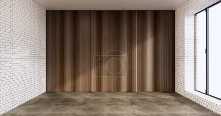 Téléchargez les photos : Architecture et concept intérieur Salle vide et mur de granit et fond de mur de béton Illustration 3D rendu - en image libre de droit