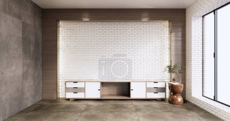 Téléchargez les photos : Armoire dans la chambre intérieure loft conceptions minimales, rendu 3d - en image libre de droit