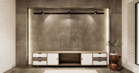 Photo for Cabinet in loft interior room minimal designs, 3d rendering - Royalty Free Image