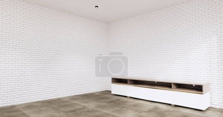 Foto de Gabinete en la habitación interior loft diseños mínimos, 3d renderizado - Imagen libre de derechos