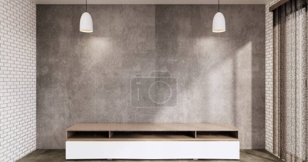 Foto de Gabinete en la habitación interior loft diseños mínimos, 3d renderizado - Imagen libre de derechos