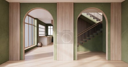 Foto de Vacío - Limpio verde habitación moderna estilo japonés. - Imagen libre de derechos