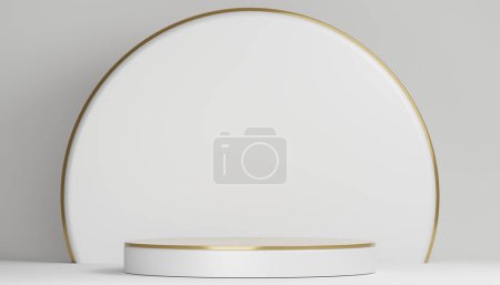 Téléchargez les photos : White podium show cosmetic product geometric. - en image libre de droit