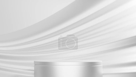 Photo for Abstract Podium minimal geometric white and gold - Royalty Free Image
