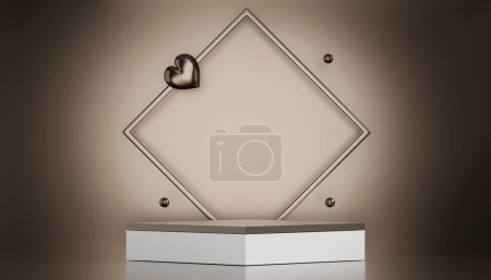Foto de Escenario dorado decoración de podio adecuado para productos. - Imagen libre de derechos