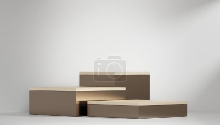 Foto de Escenario dorado decoración de podio adecuado para productos. - Imagen libre de derechos
