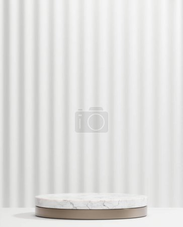 Téléchargez les photos : Blanc granit podium romain blanc pour les produits cosmétiques sur fond granit blanc. - en image libre de droit