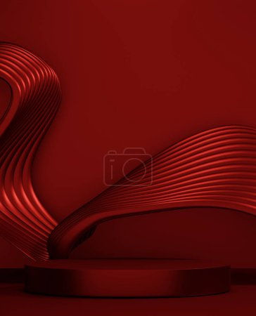 Foto de China Escenario rojo decoración de podio adecuado para productos. - Imagen libre de derechos