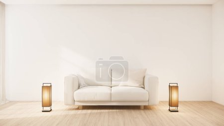 Photo for Sofa armchair minimalist design muji style.3D rendering - Royalty Free Image
