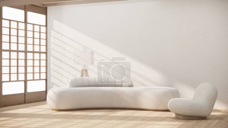 Téléchargez les photos : Meubles de canapé et maquette design moderne minimal.3D rendu - en image libre de droit