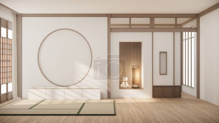 Photo for Minimal cabinet for tv interior wall mockup,3d rendering - Royalty Free Image