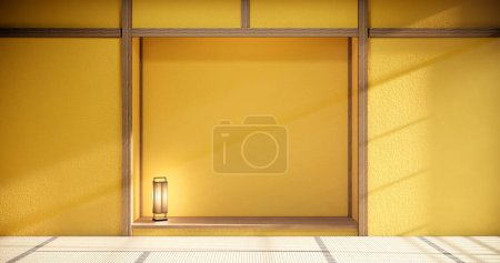 Photo for Orange Living Room interior on Orangewall background. 3D rendering - Royalty Free Image