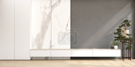 Photo for Cabinet in modern empty room Japanese - zen style,minimal designs. - Royalty Free Image