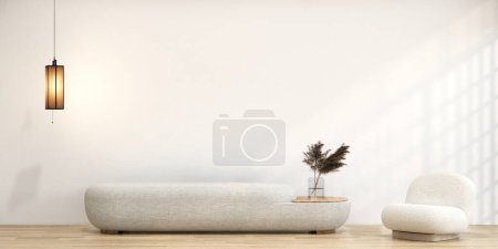 Téléchargez les photos : Modern room interior wabisabi style and sofa and decoration japanese. - en image libre de droit