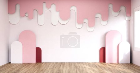 Foto de Sala de estar colorido japonés minimalista habitación interior - Imagen libre de derechos