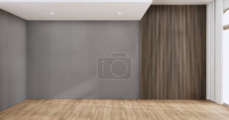Foto de Blanco habitación de madera vacía, limpieza interior de la habitación de Japón, representación 3D - Imagen libre de derechos