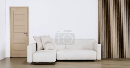 Téléchargez les photos : Meubles de canapé et design intérieur de pièce moderne minimal. - en image libre de droit